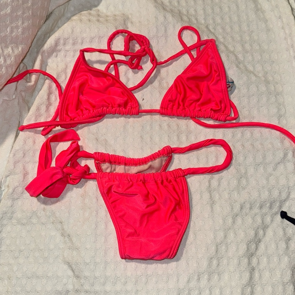 Bright pink bikini